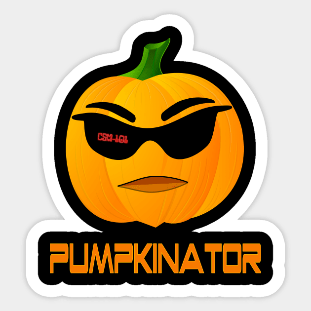 Pumpkinator Jack O' Lantern Pumpkin Halloween Sticker by SpaceManSpaceLand